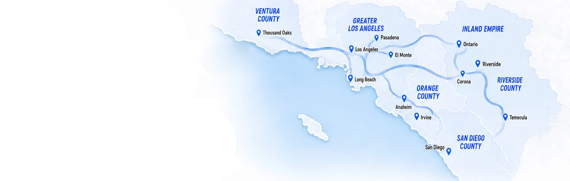 Southern California service area map